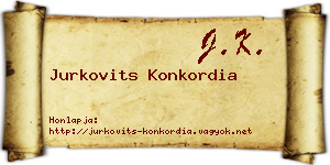 Jurkovits Konkordia névjegykártya